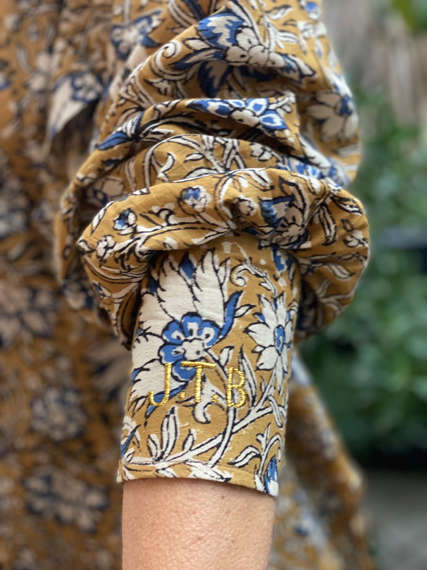 AH2022/71-Blouse Goldo imprimé Moutarde & Blue