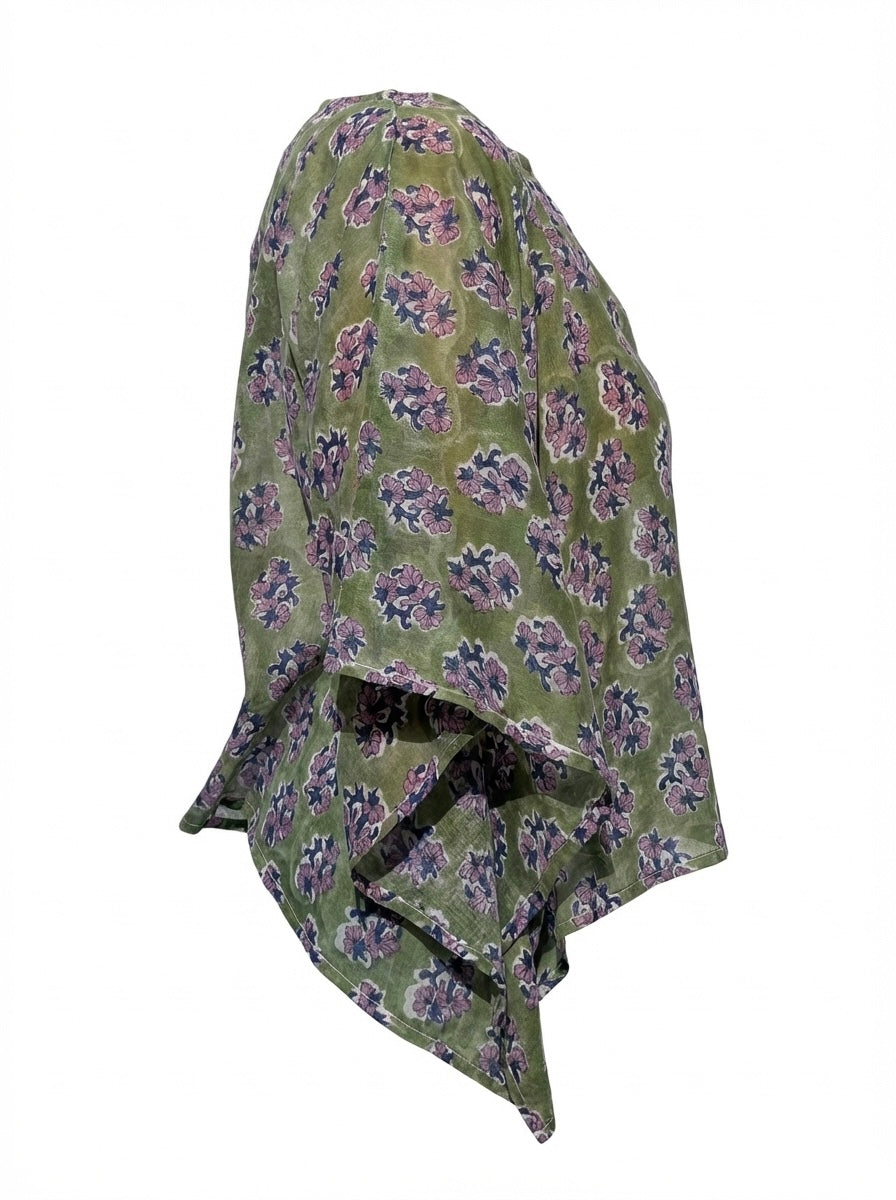 Poncho Papillon vert lila