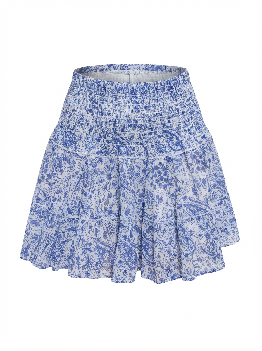 Jupe poupette bleu riviera