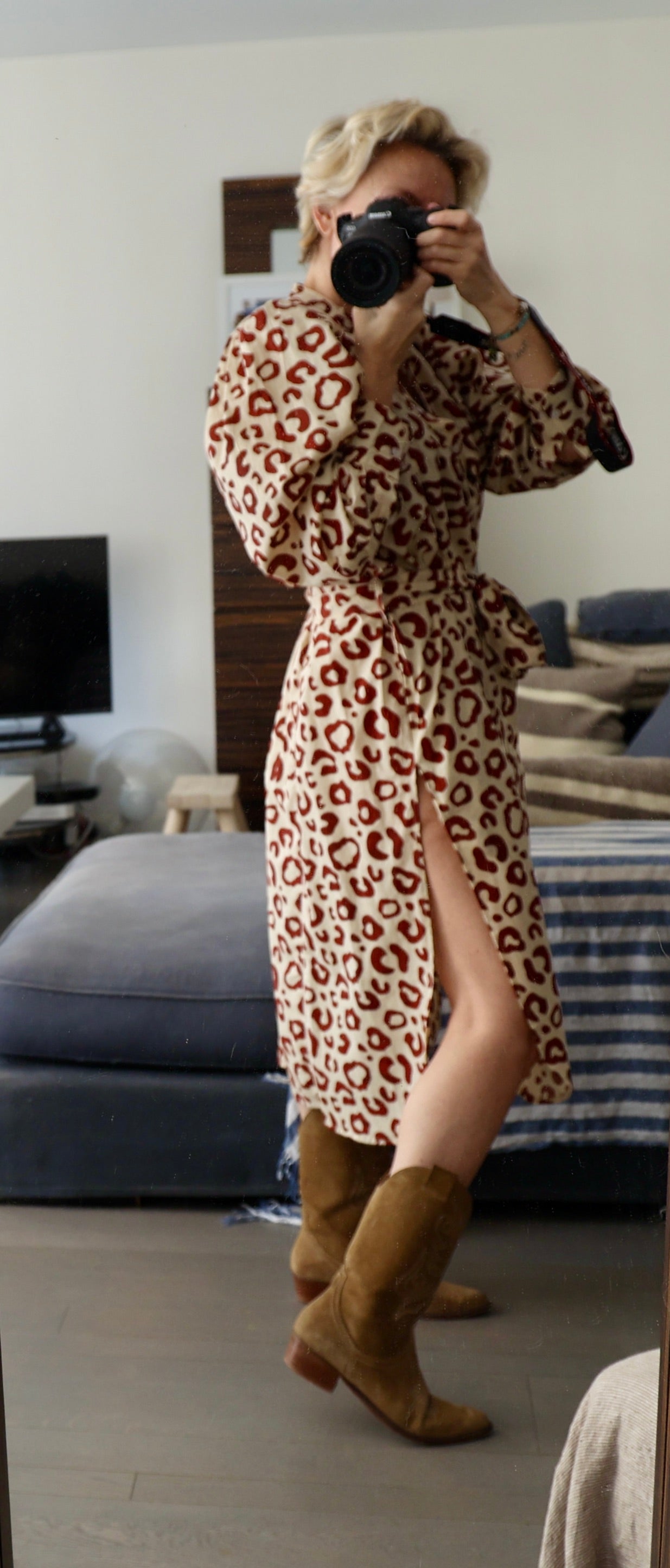 Robe Iconique leopard bordeaux