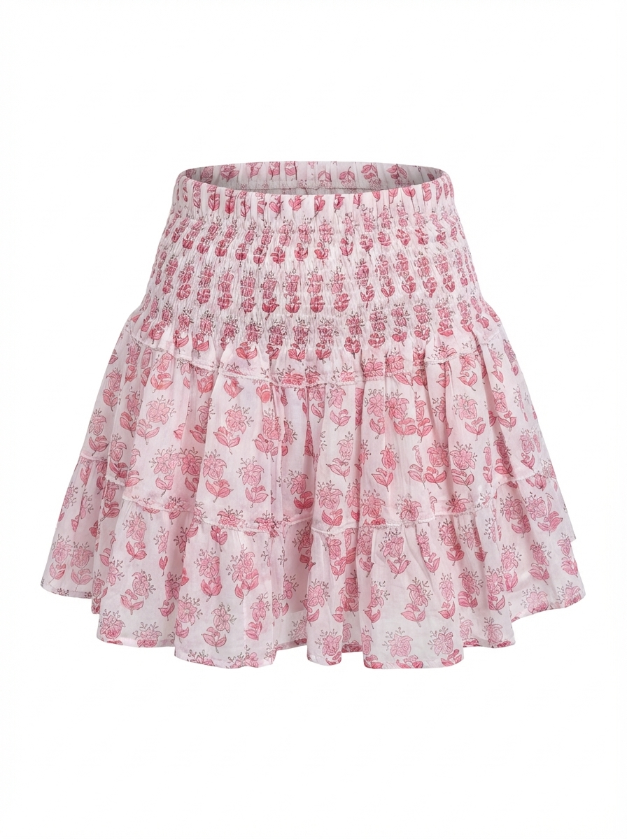 Jupe poupette rose pétale