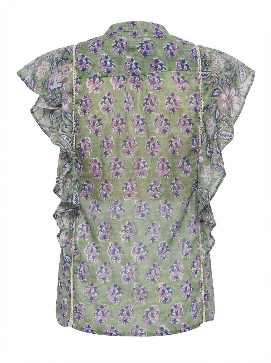 Blouse Butterfly vert lila