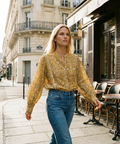 Blouse Iconique moutarde poisson écru