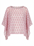 Poncho Papillon rose pétale