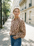 Blouse Iconique écru léopard bordeaux