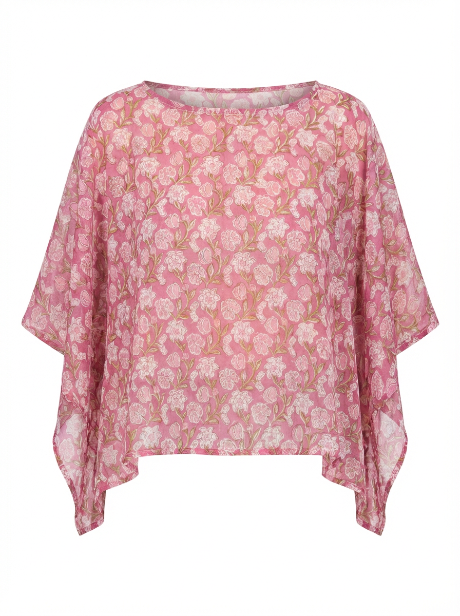 Poncho Papillon rose bouquet