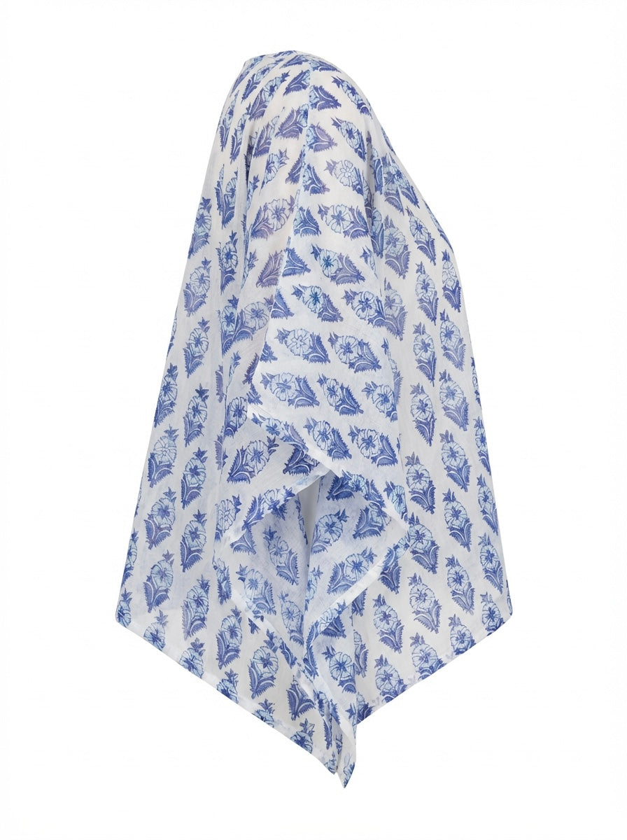 Poncho Papillon bleu riviera