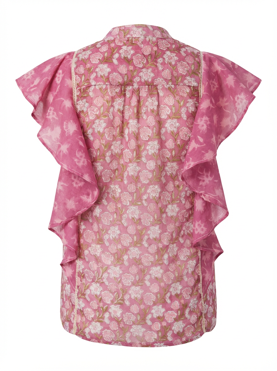 Blouse Butterfly rose bouquet
