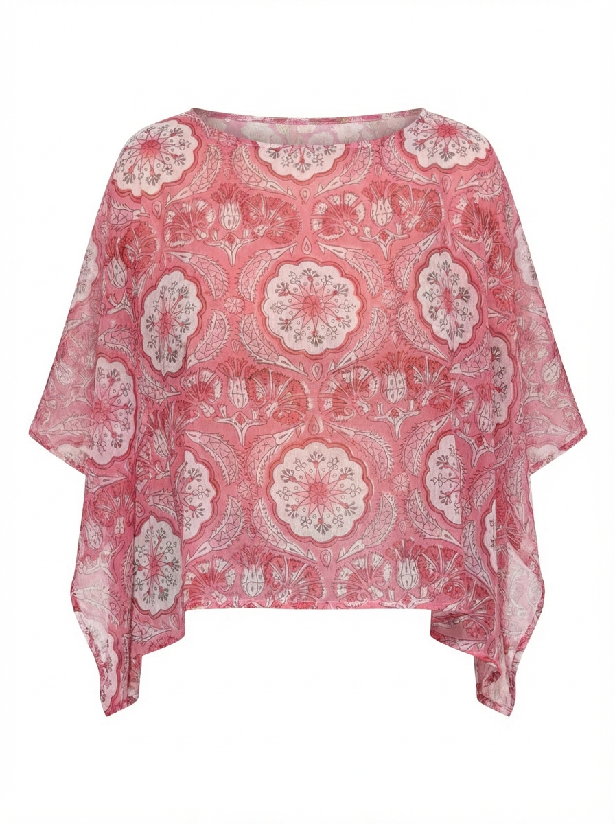 Poncho Papillon rose lotus