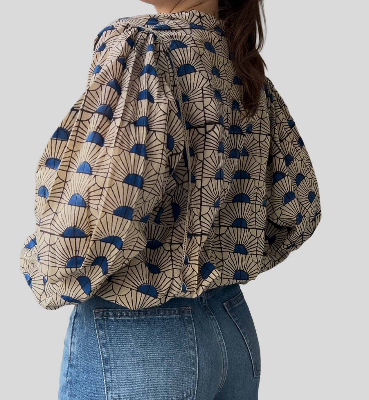 Blouse Iconique soleil levant bleu