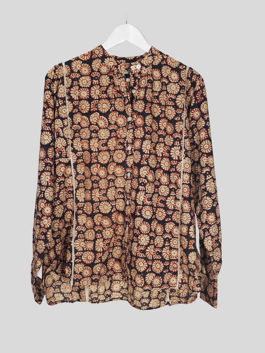 Blouse Iconique fleur bordeaux