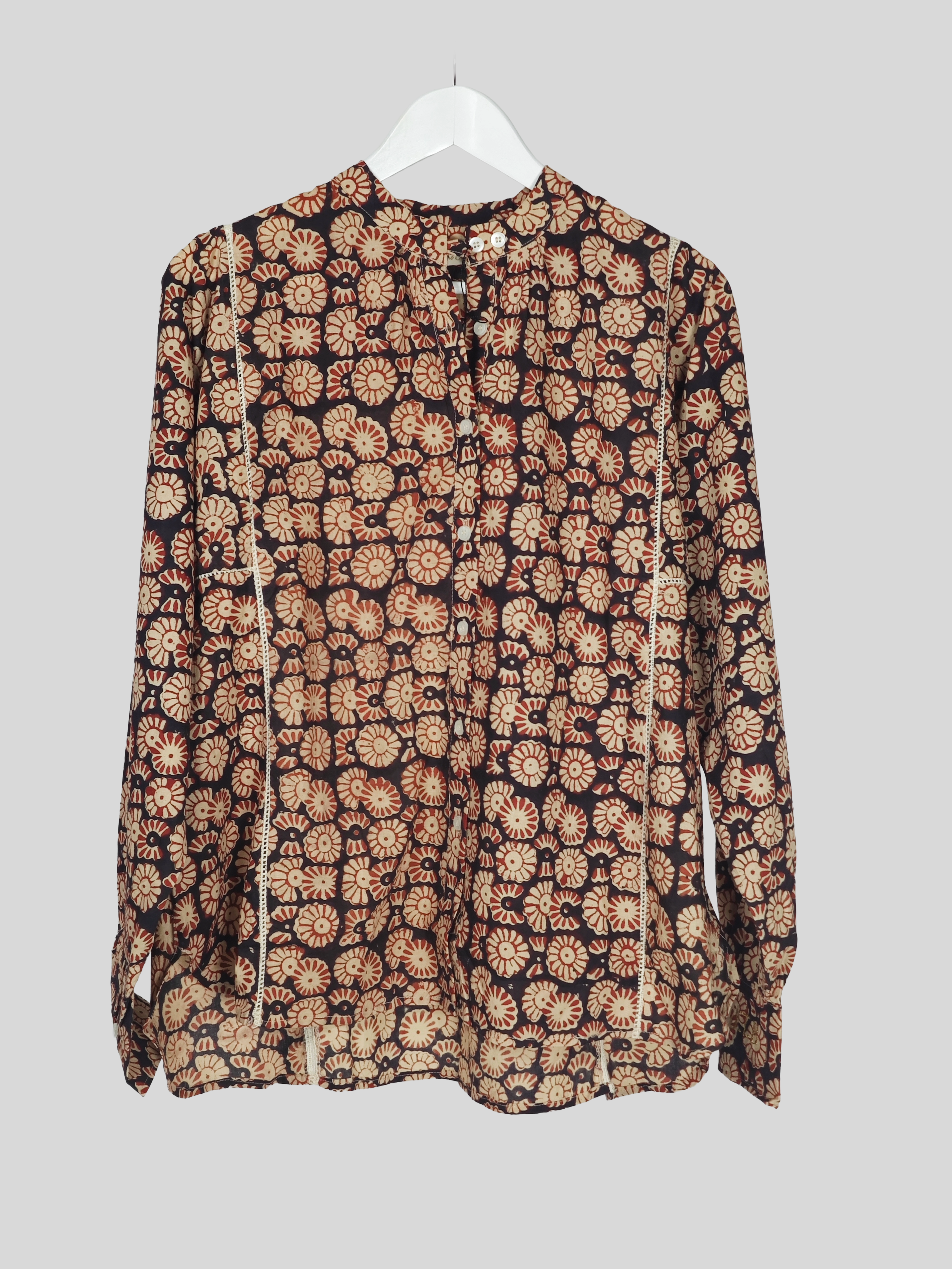 Blouse Iconique fleur bordeaux