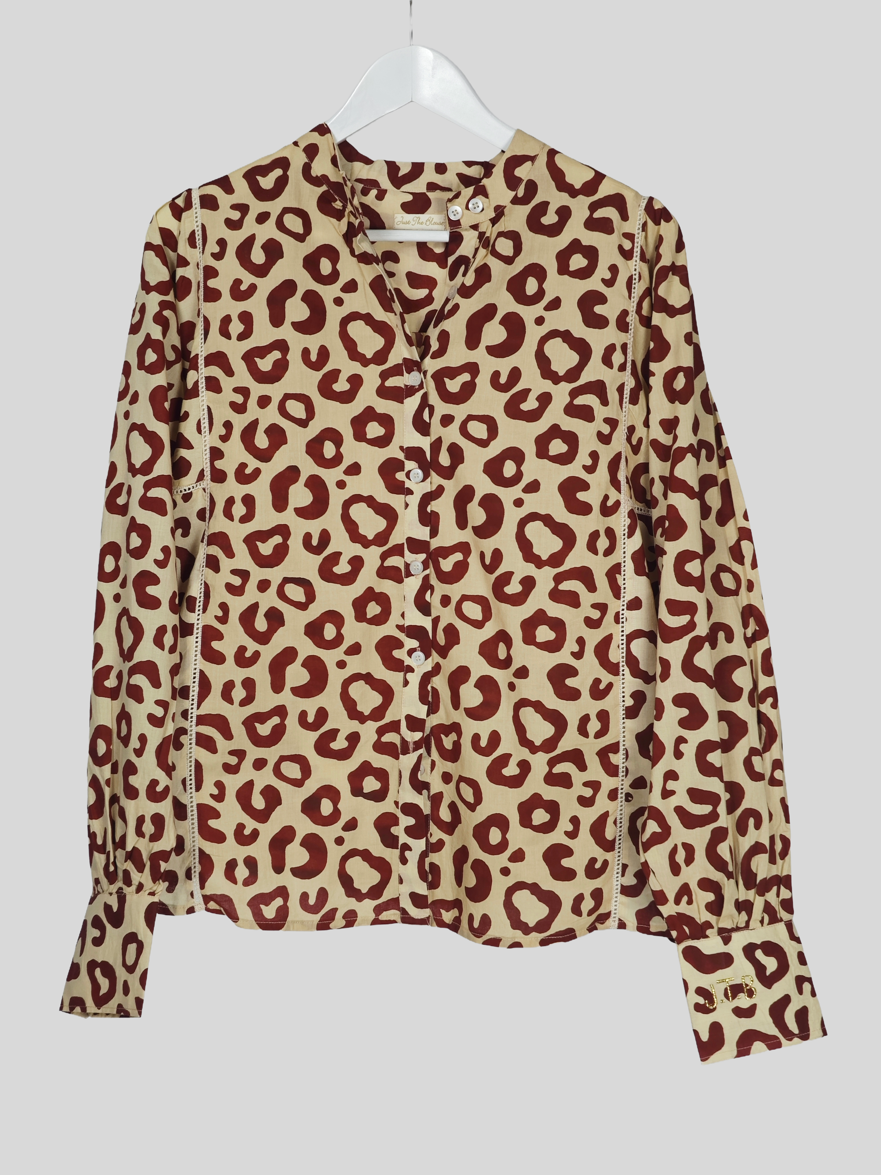 Blouse Iconique écru léopard bordeaux