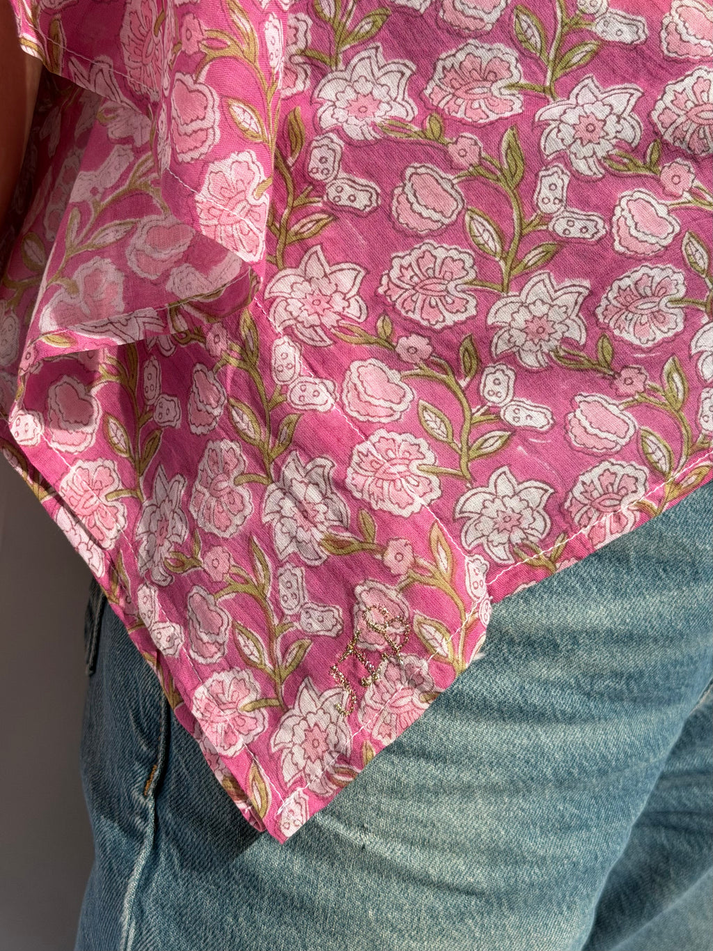 Poncho Papillon rose bouquet