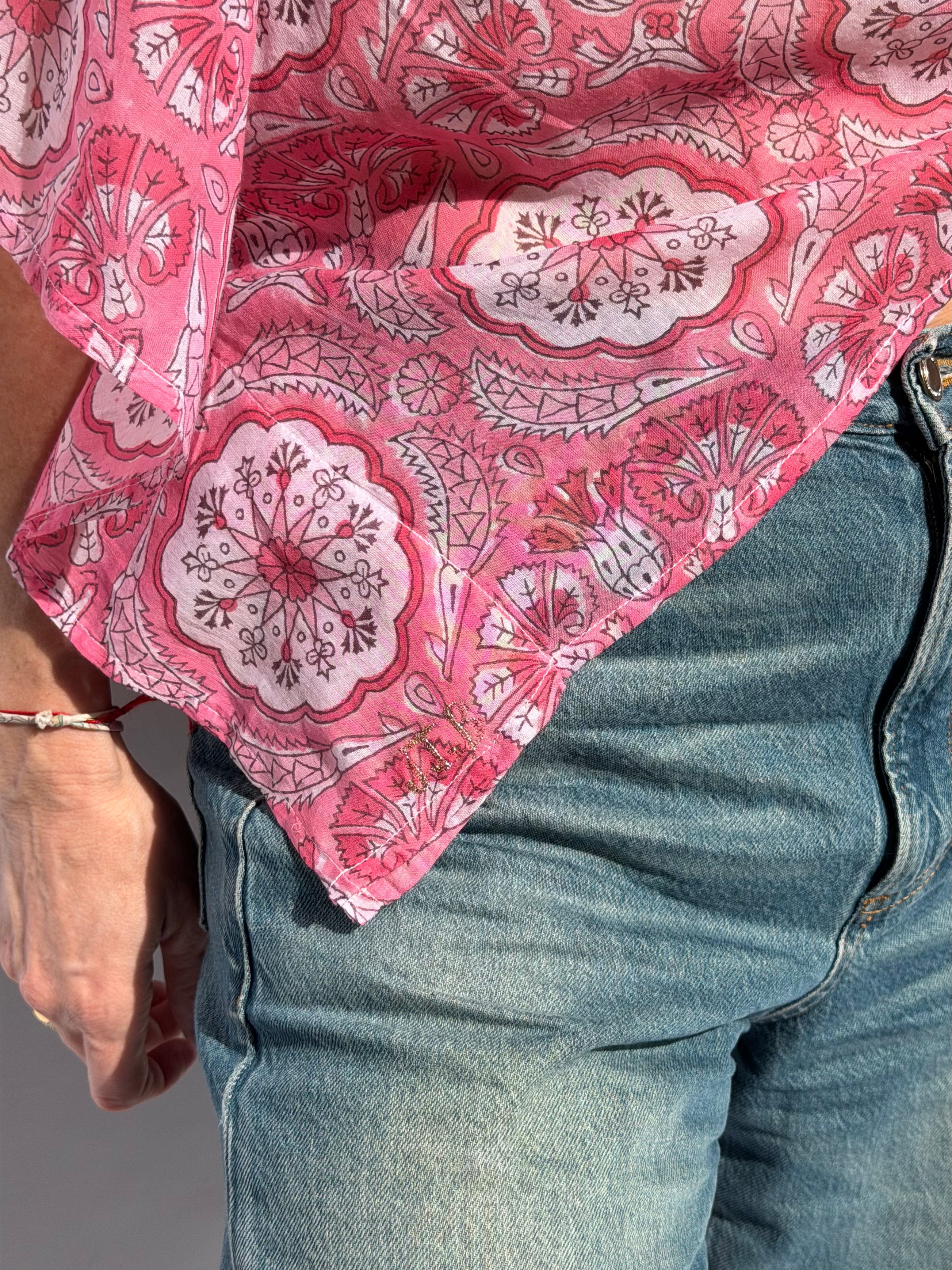 Poncho Papillon rose lotus