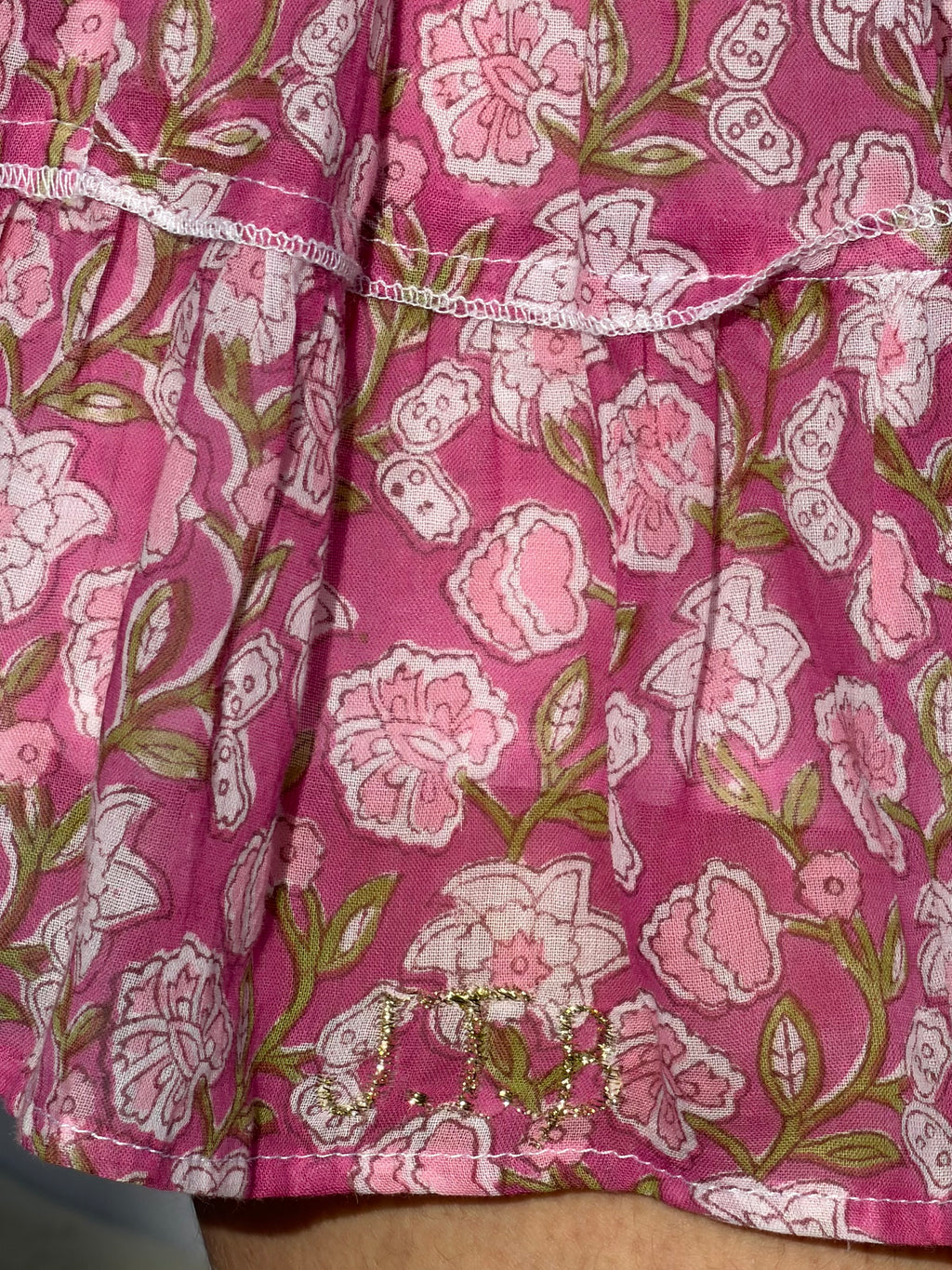 Jupe poupette rose bouquet