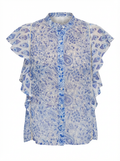Blouse Butterfly bleu riviera