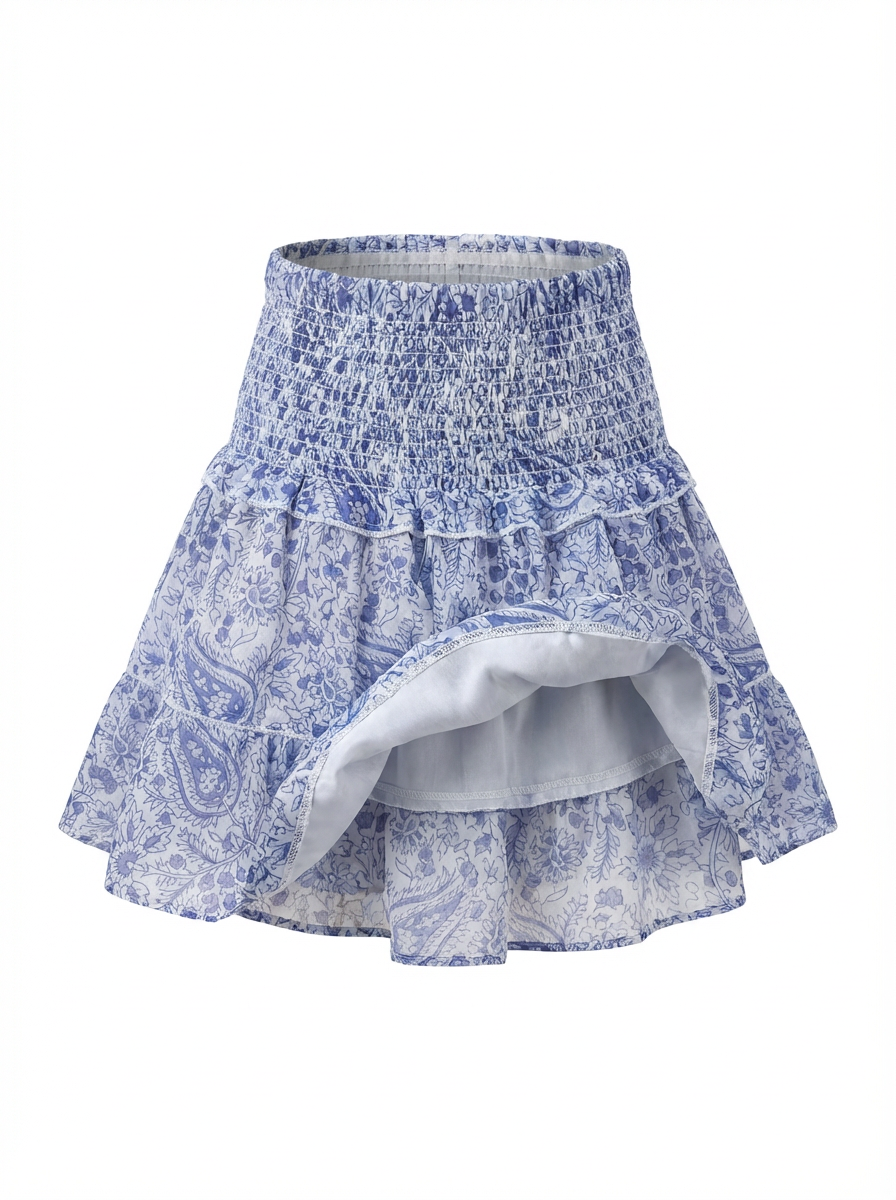 Jupe poupette bleu riviera