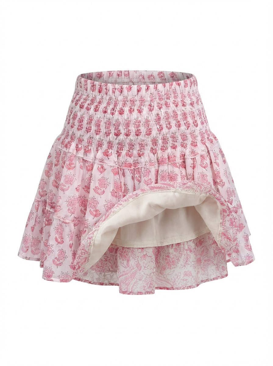 Jupe poupette rose pétale