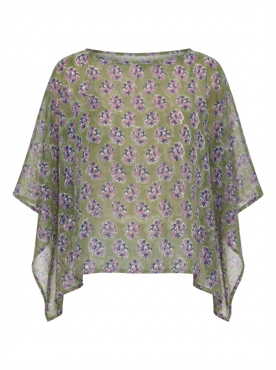 Poncho Papillon vert lila