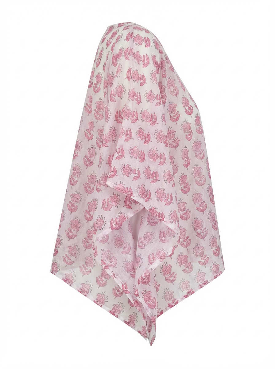 Poncho Papillon rose pétale