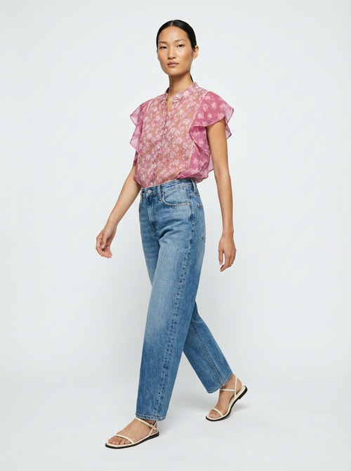 Blouse Butterfly rose bouquet