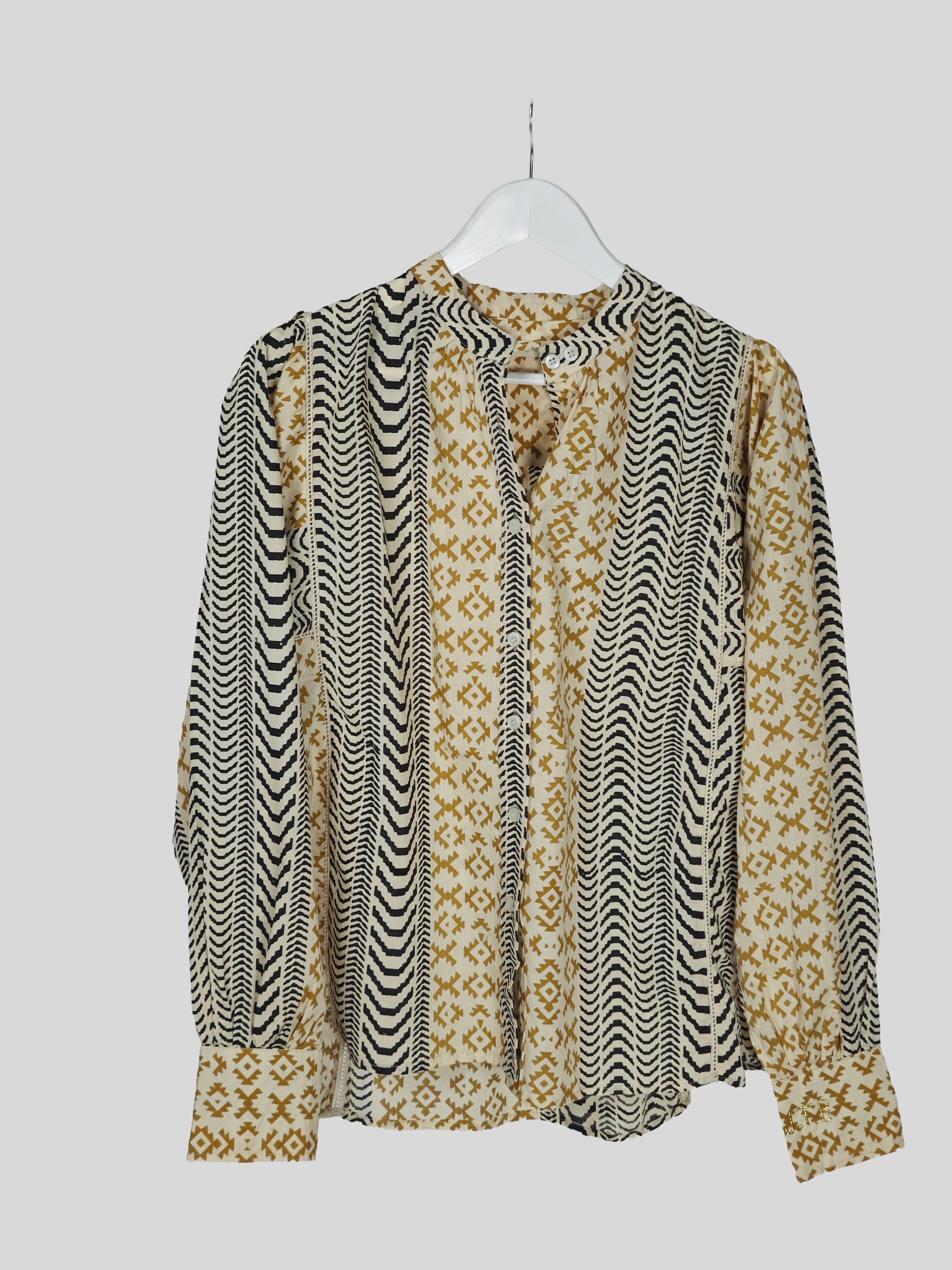 Blouse Iconique flèches noir moutarde