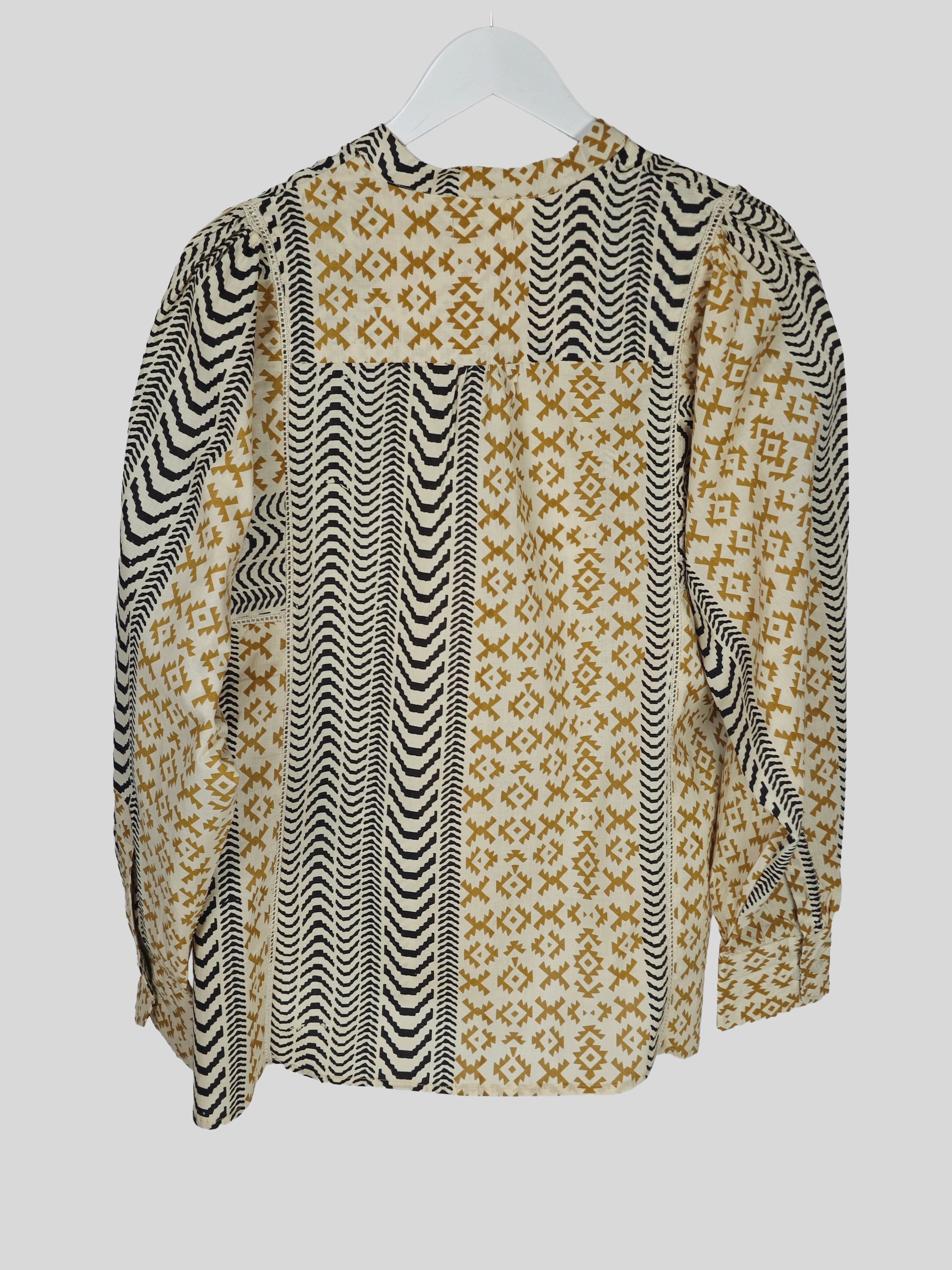 Blouse Iconique flèches noir moutarde