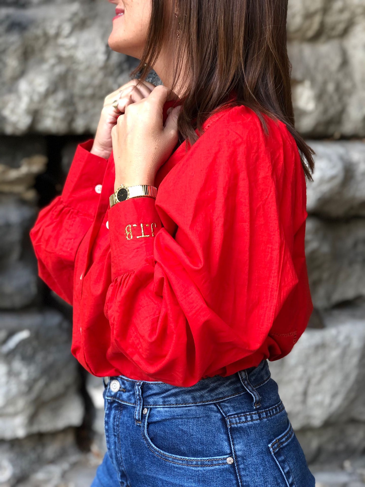 AH2022/48-Blouse Iconique unie Rouge