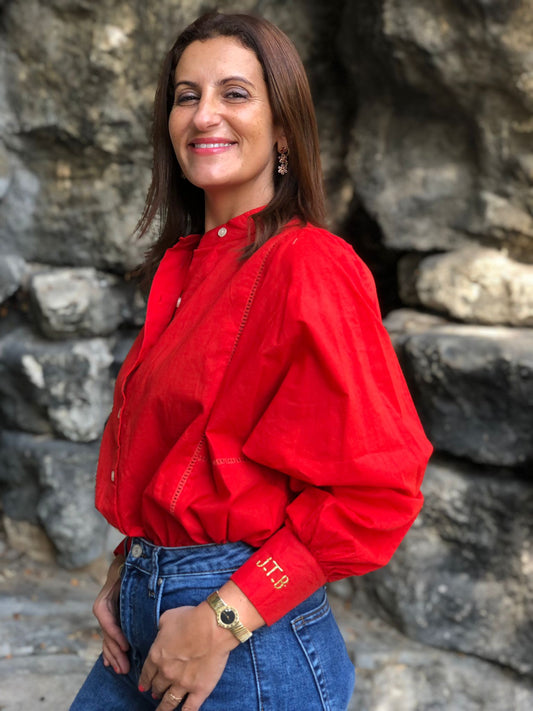AH2022/48-Blouse Iconique unie Rouge
