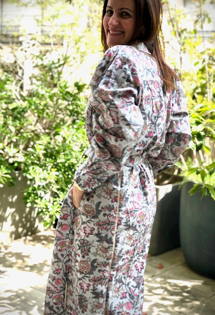 Robe iconique gris et rose