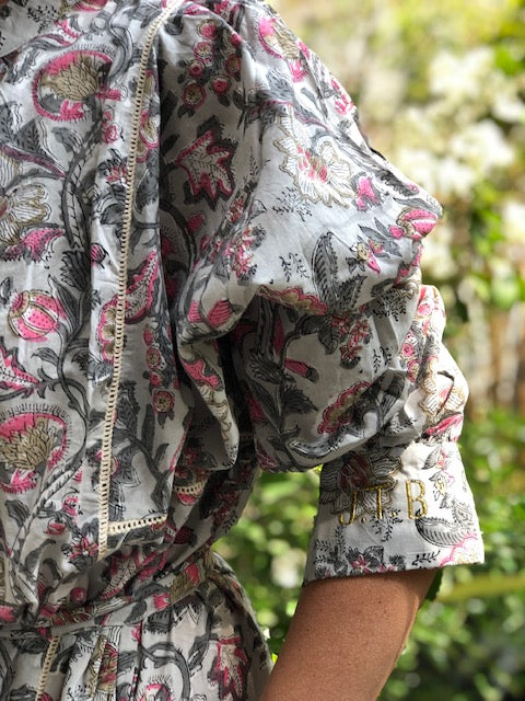Robe iconique gris et rose