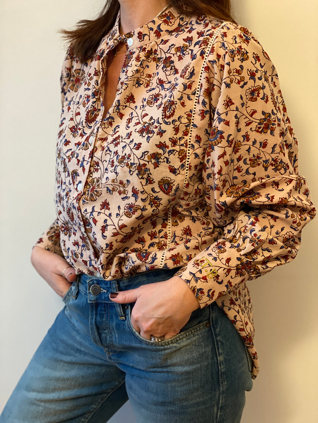 Blouse Iconique écru et bordeaux