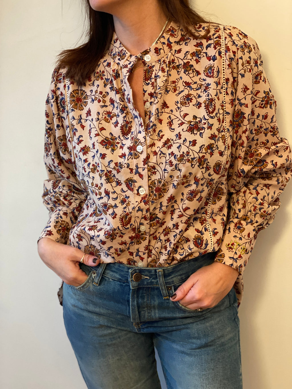 Blouse Iconique écru et bordeaux