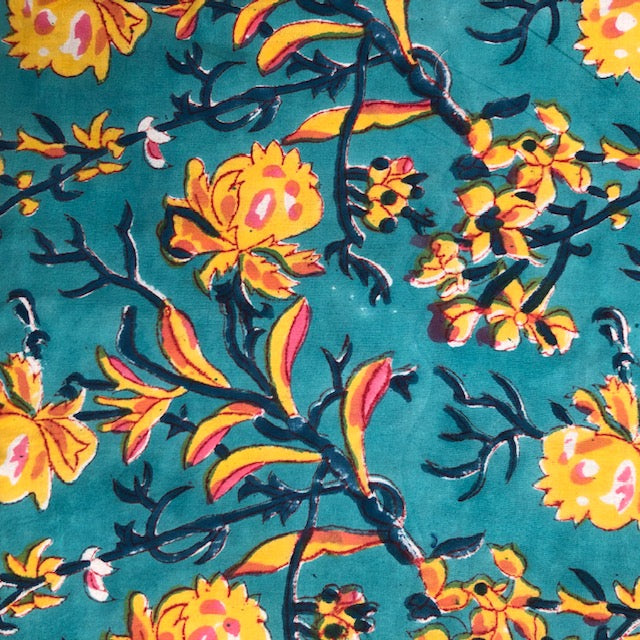 Robe Iconique Bloom turquoise et jaune