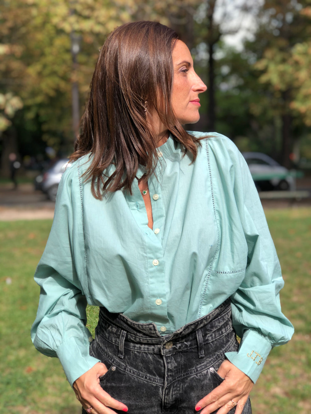 Blouse Iconique unie menthe