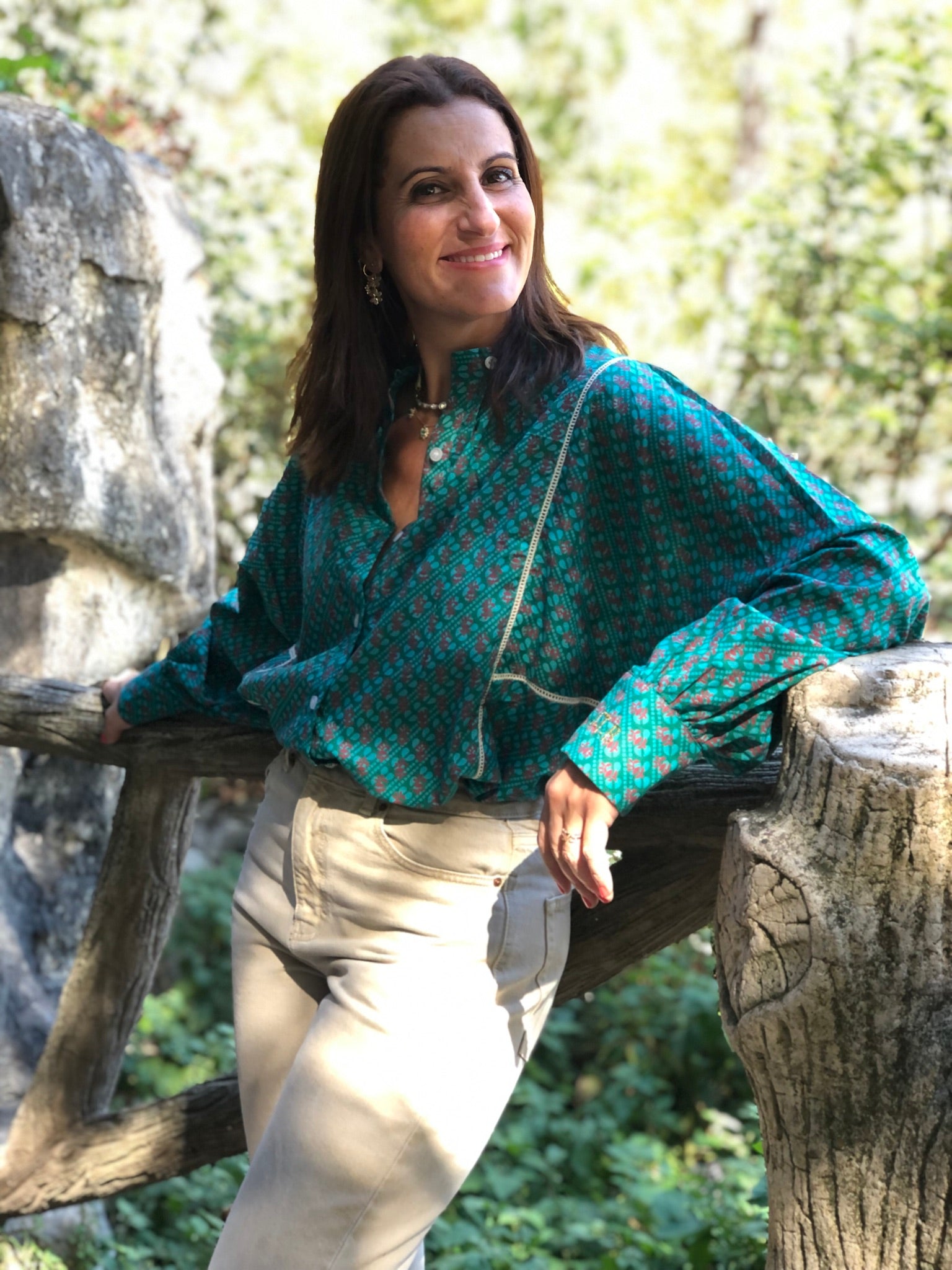 Blouse Iconique vert et rouge